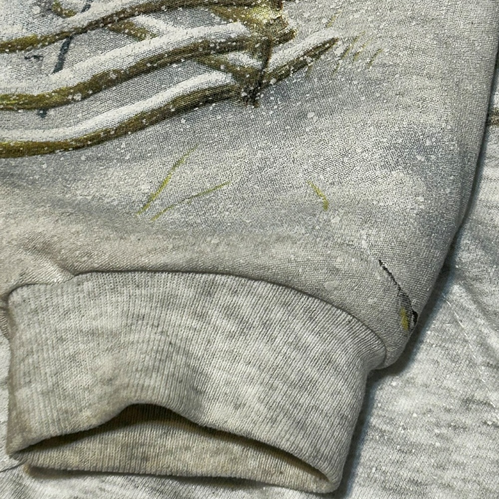 Artisans Knit Winter Scenic Cabin Button Shirt USA Vintage Large - Picture 4 of 16